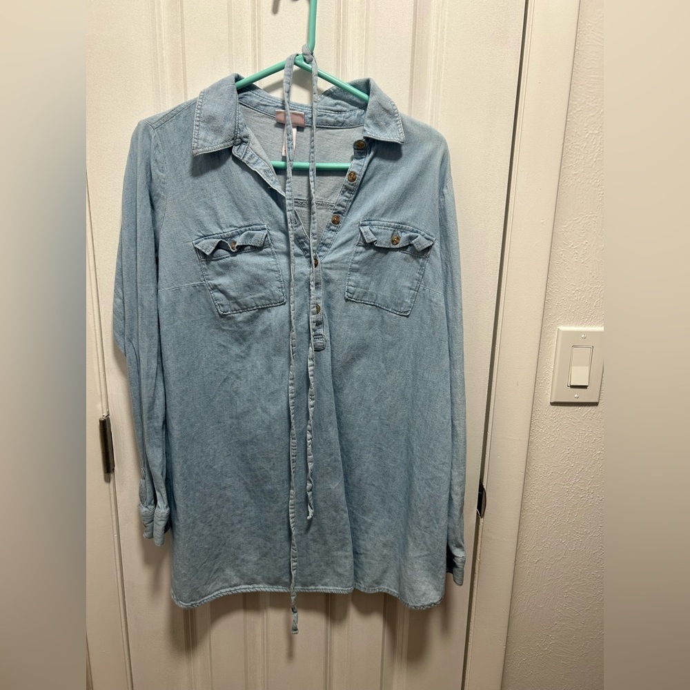 Isabel Maternity Denim Blue Shirt
